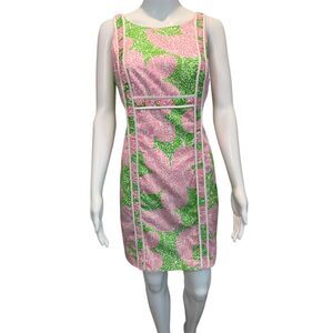 Lilly Pulitzer Pink Green Limeade Cheat Ya Fryer Shift Dress